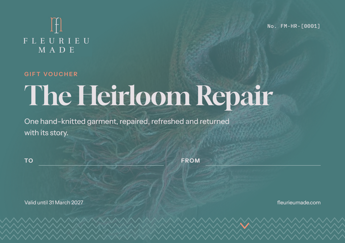 The Heirloom Repair gift voucher from Fleurieu Made