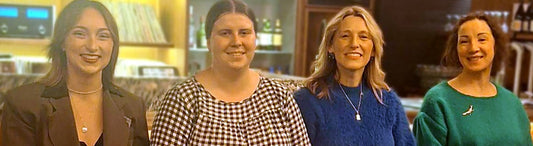 Fashion Unlocks speakers at Honeydripper, Adelaide, for ADL Fashion Week 2026. From left: Annika Jones, Dr Kate Sansome, Liz Smee and Sonja Maus.