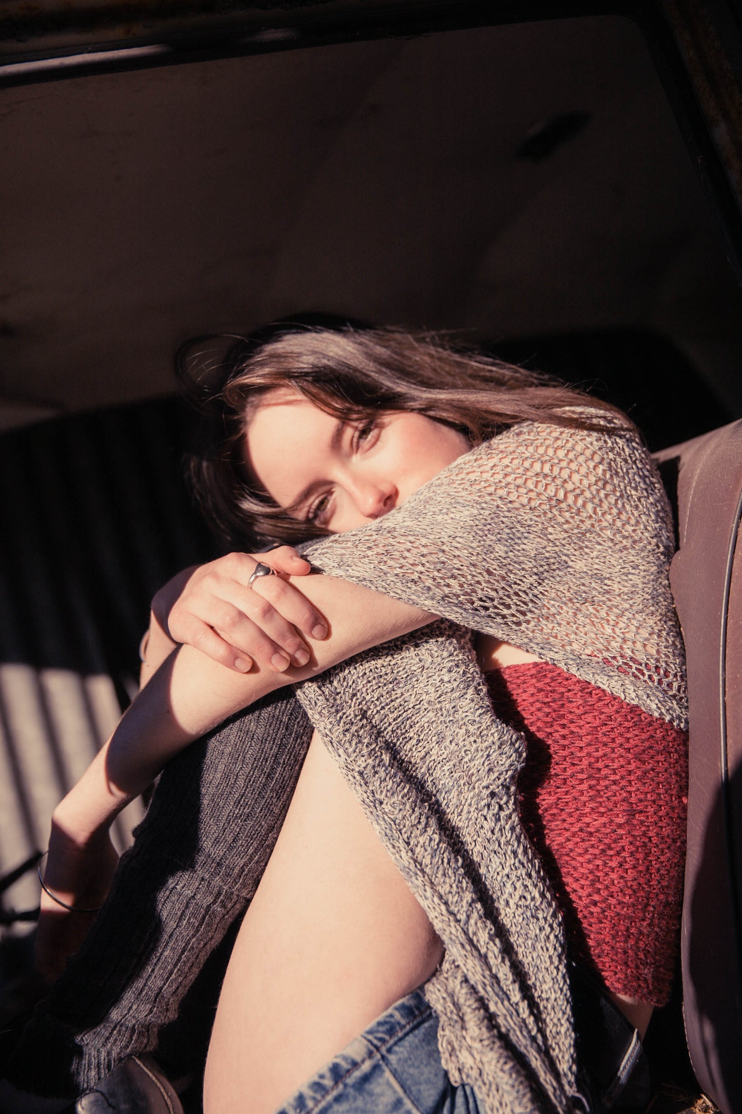 Lightweight Wool-Cotton Blend Scarf