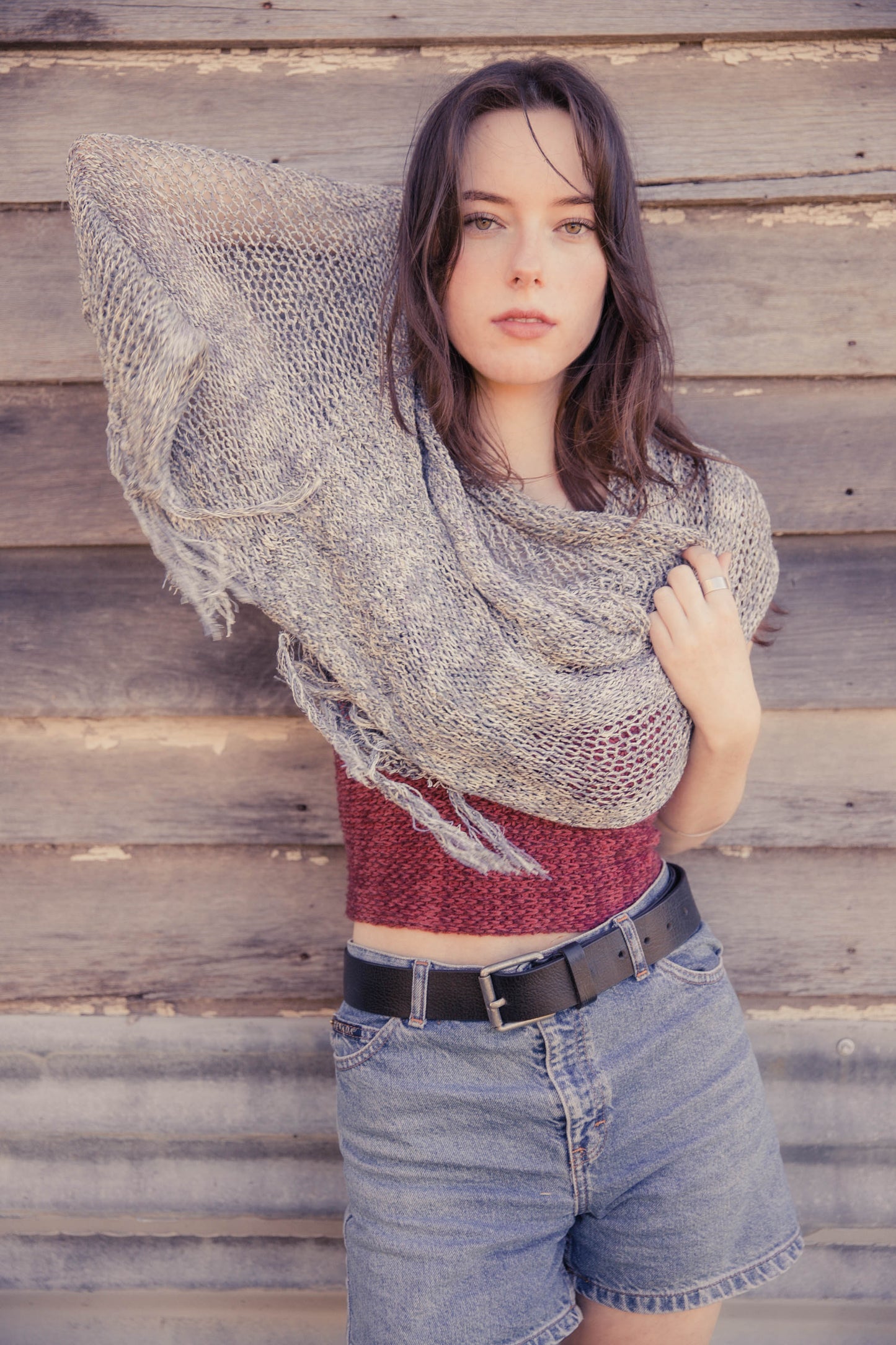 Lightweight Wool-Cotton Blend Scarf