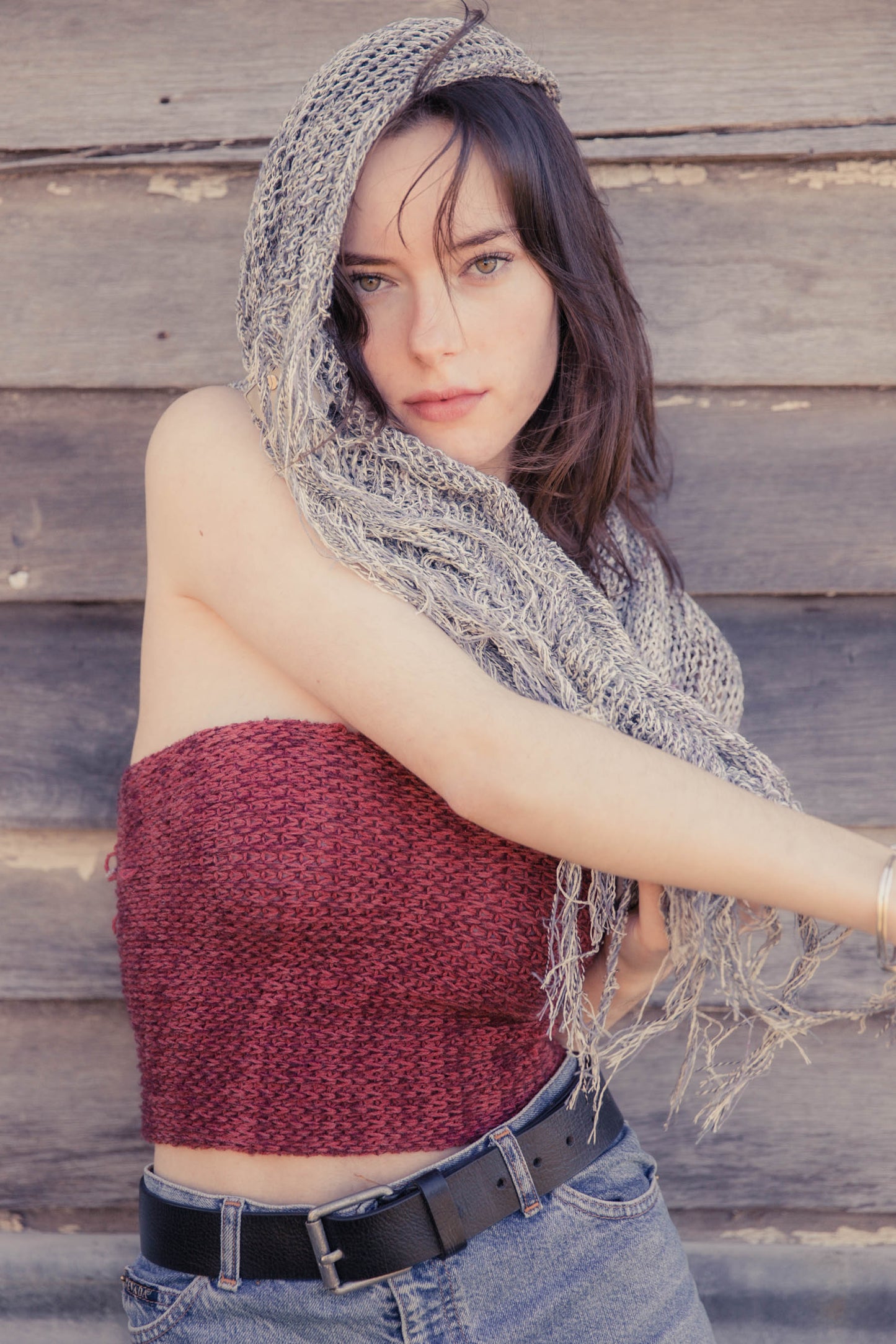 Lightweight Wool-Cotton Blend Scarf